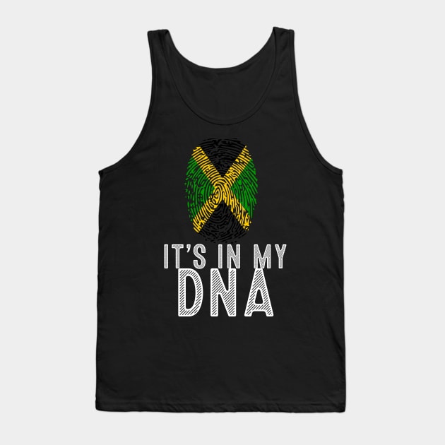 Vintage Patriotic It's In My DNA Jamaica Flag Fingerprint Tank Top by sevalyilmazardal